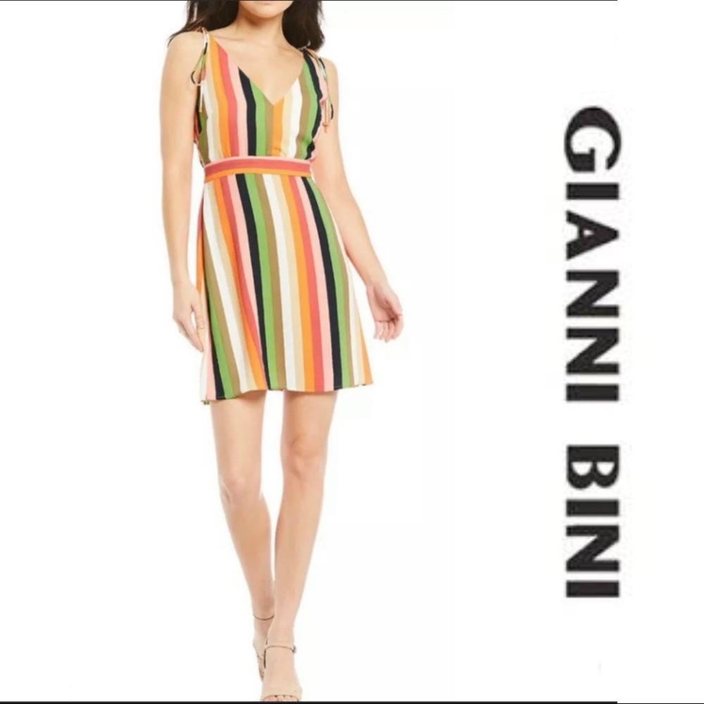 NWT Gianni Bini Rainbow striped mini dress